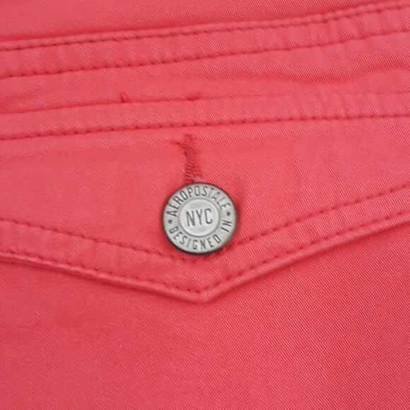 Aeropostale Womens Sz 0 Midi Twill 4'' Inseam Cuffed Low Rise Orange Shorts - Picture 7 of 13